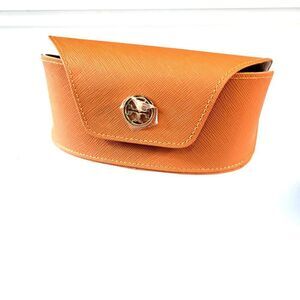 Tory Burch Eyeglass Case with Logo Clasp Sunglasses Case NEW Never Used